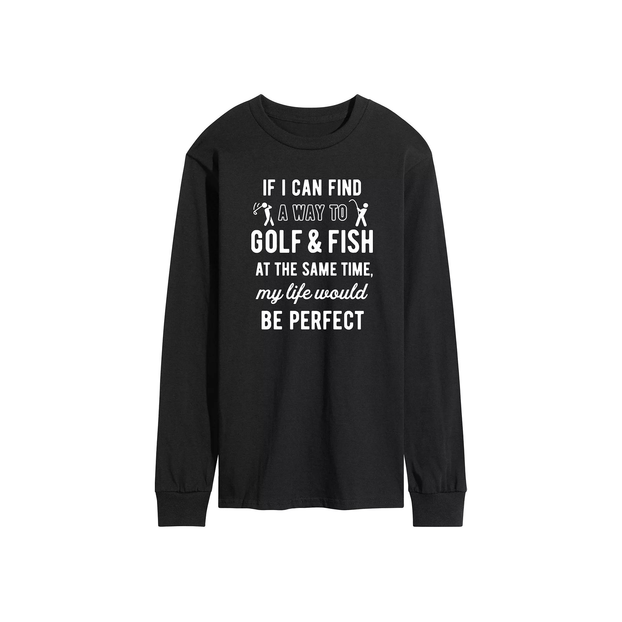 Men's Golf & Fish Long Sleeve Graphic Tee,  Product Image