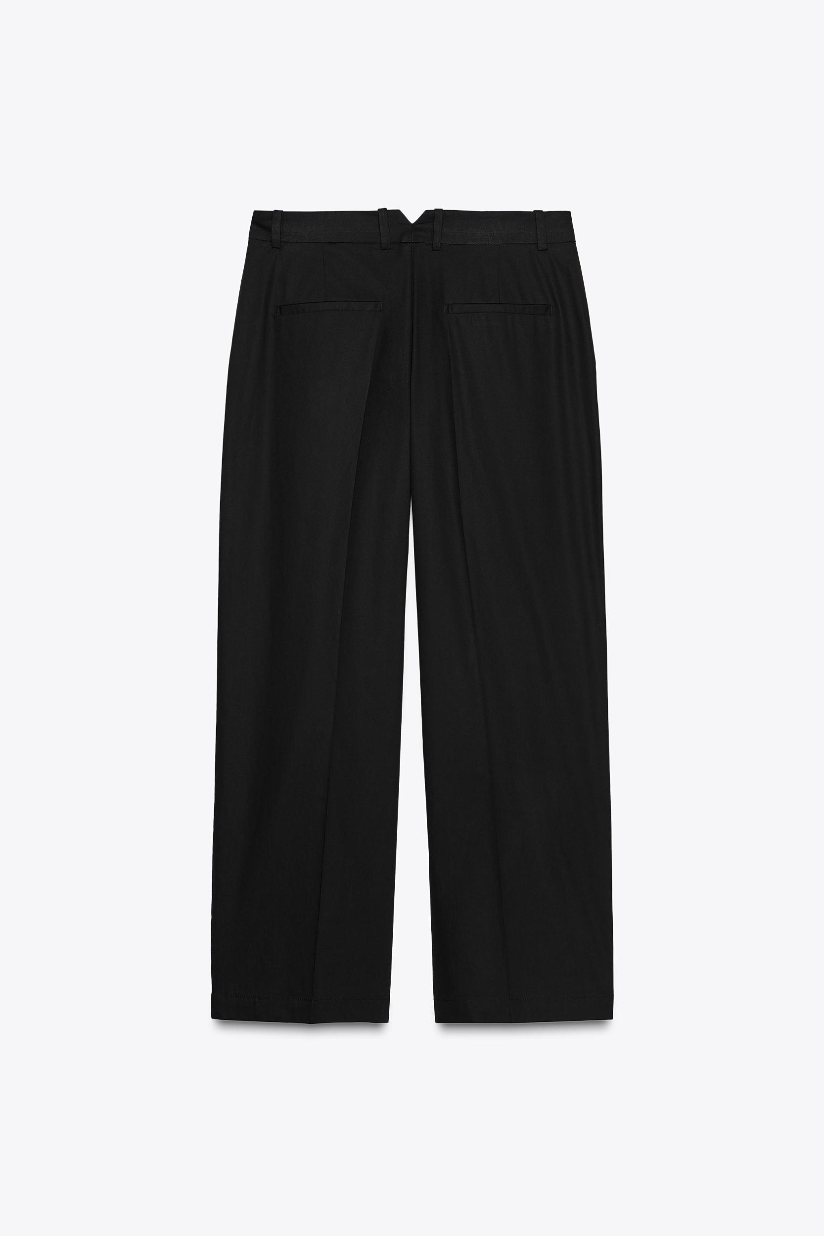POPLIN PLEATED PANTS Product Image
