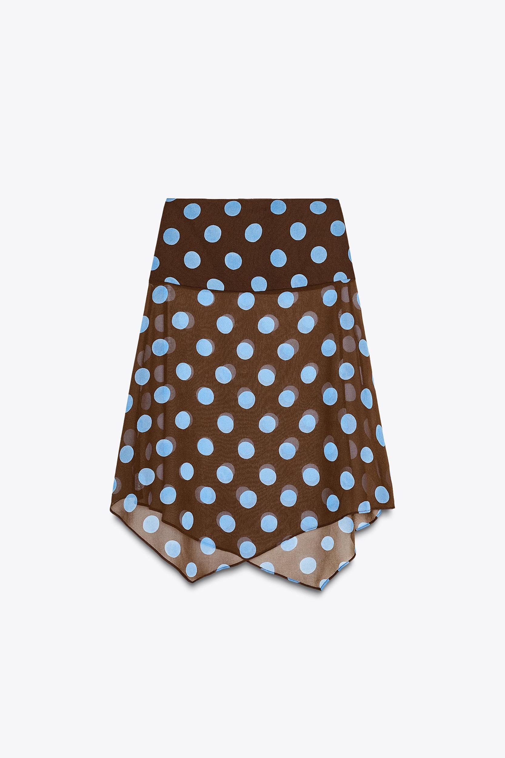 POLKA DOT ASYMMETRIC SKIRT Product Image