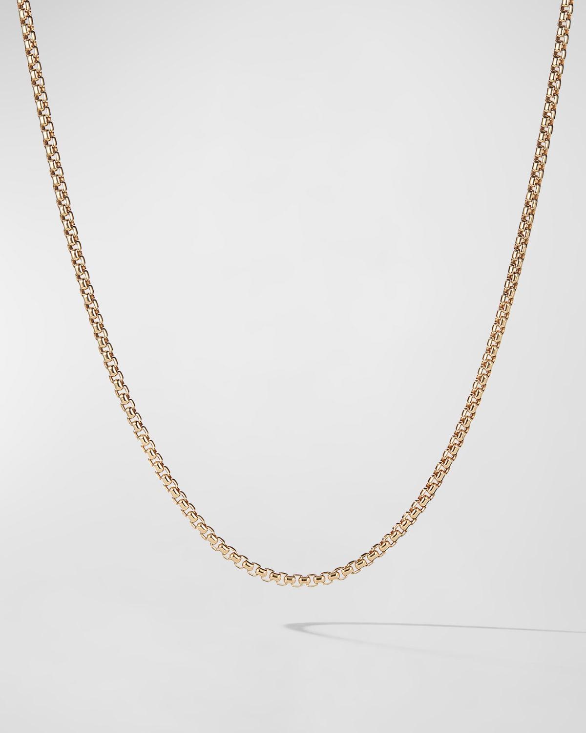 Mens Box Chain Necklace in 18K Yellow Gold, 2.7mm Product Image