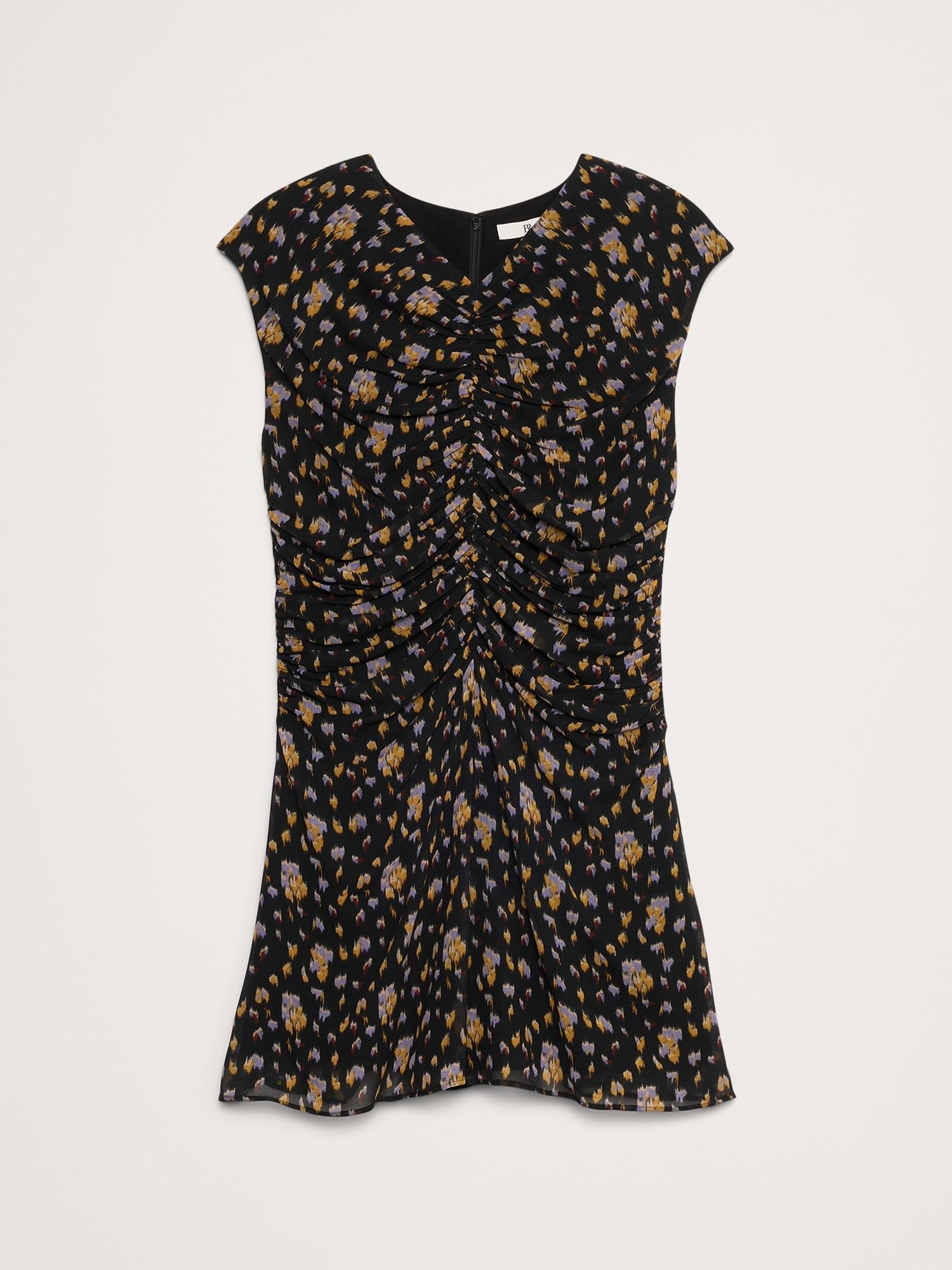 Georgette Ruched-Front Mini Dress Product Image