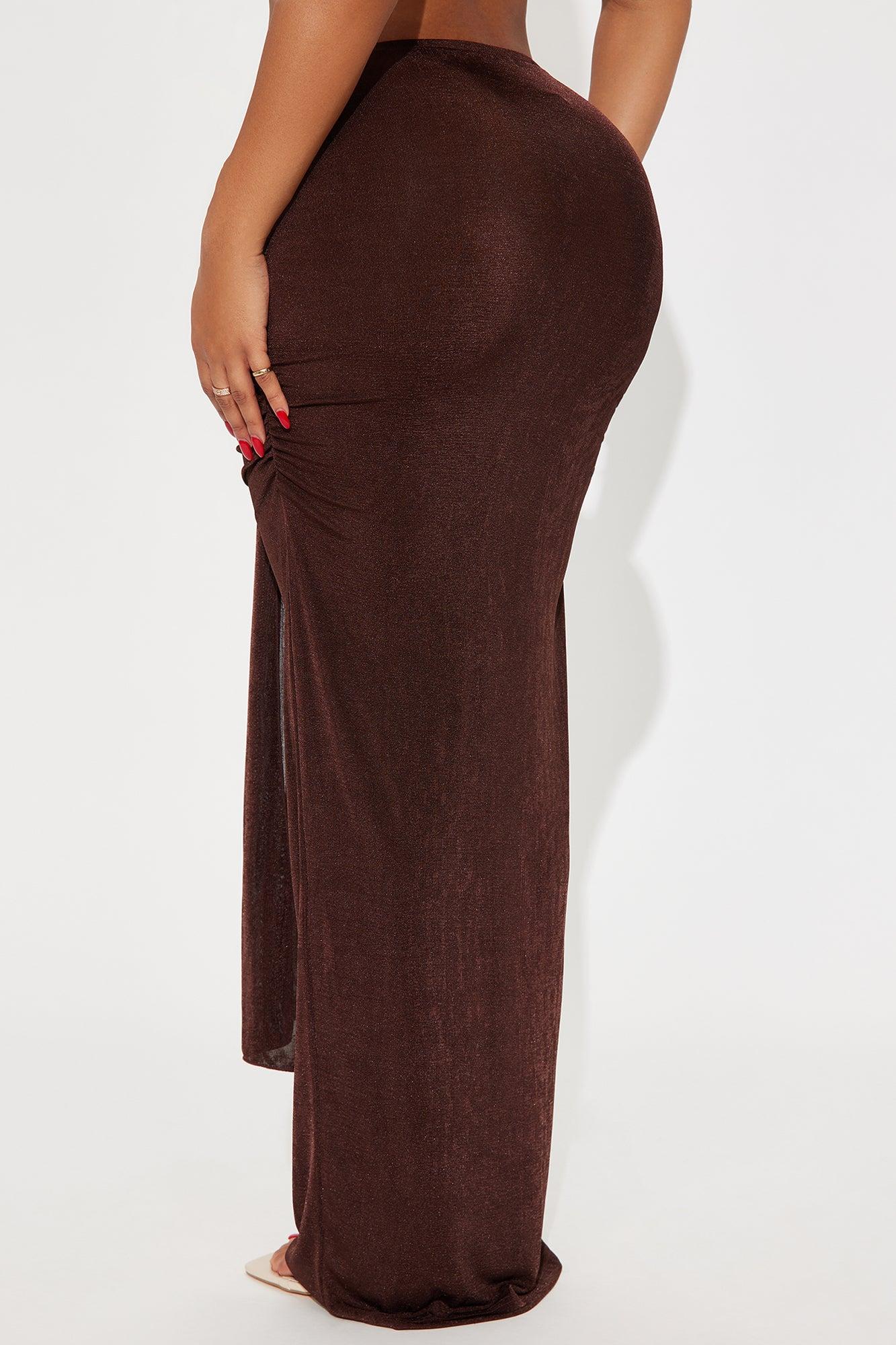 Let's Getaway Slinky Knit Maxi - Chocolate Female Product Image