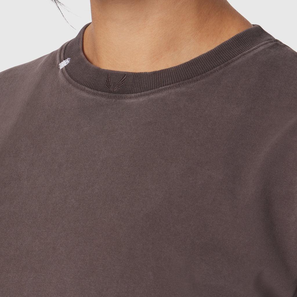1102. Distressed Relaxed Tee - Dark Earth Product Image