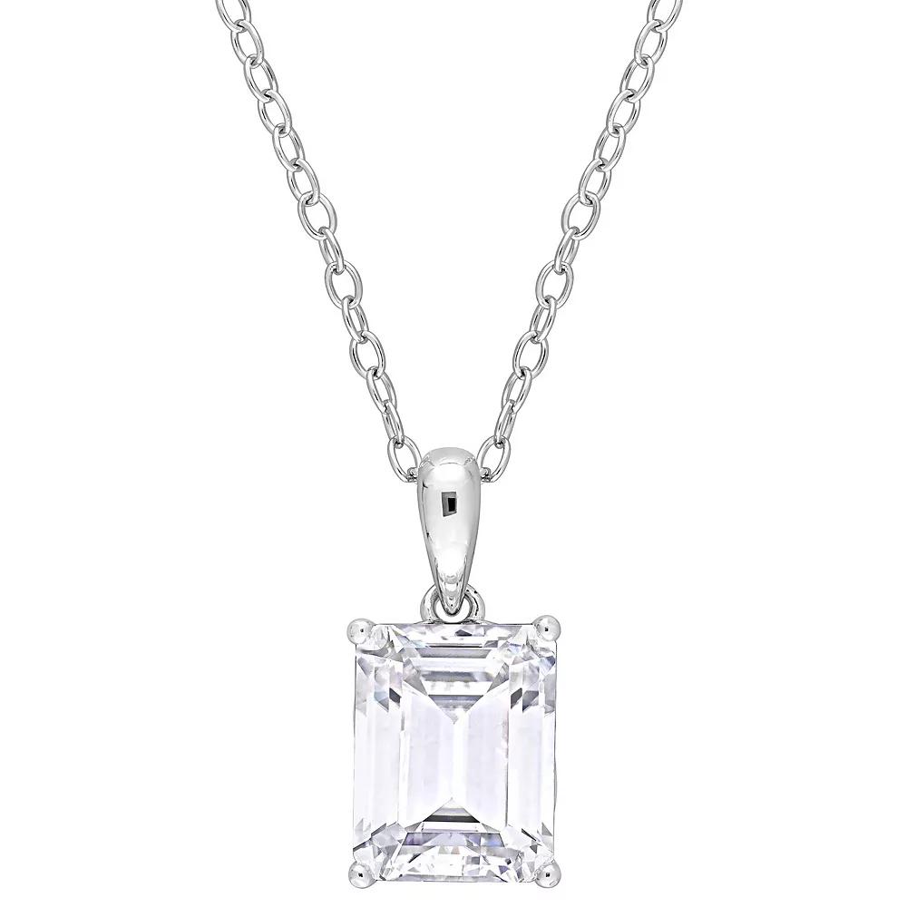 Stella Grace Sterling Silver & Gemstone Stud Pendant Necklace, Women's, Size: 18", White Topaz Product Image