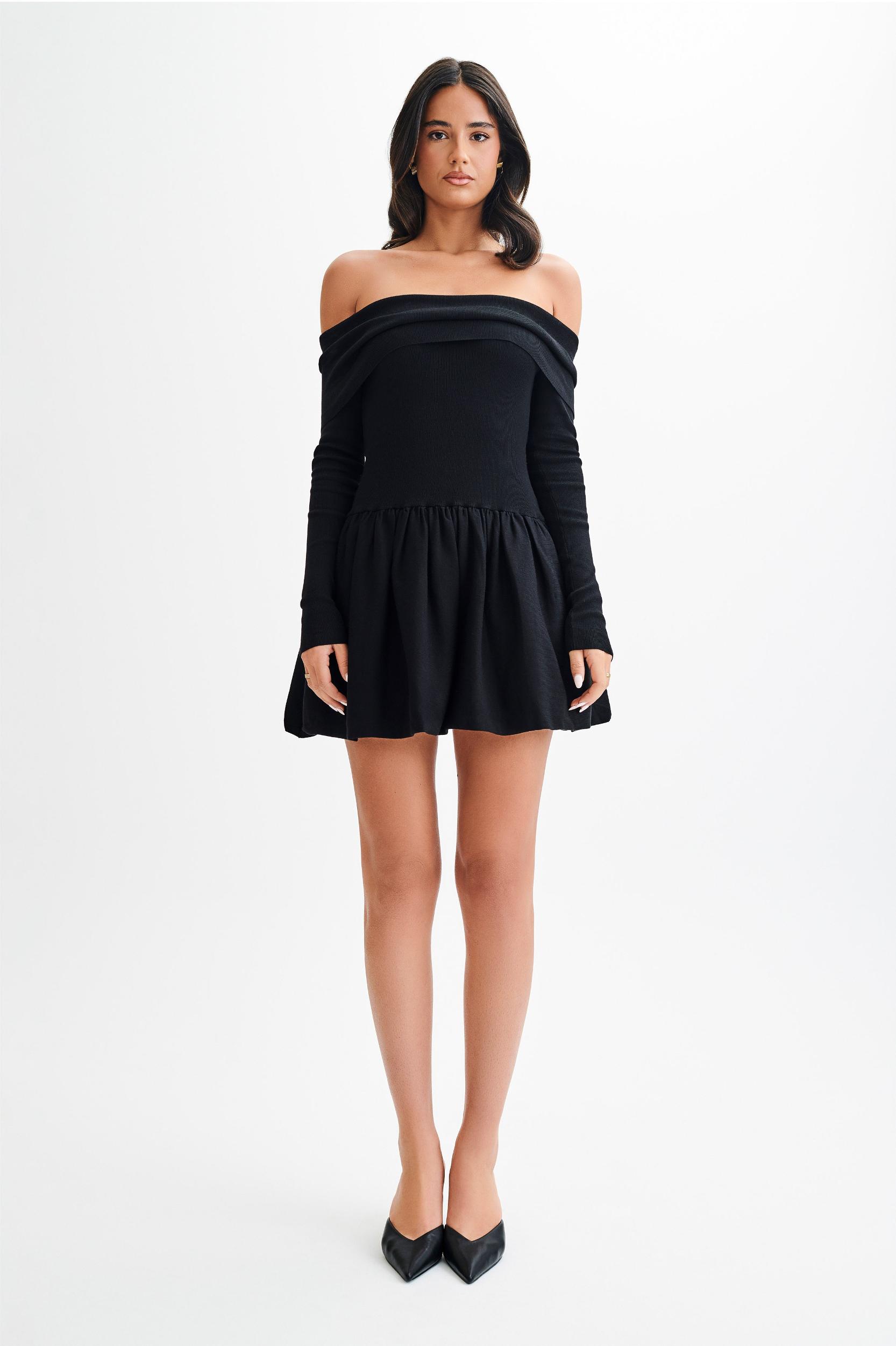 Atlanta Long Sleeve Mini Dress - Black Product Image