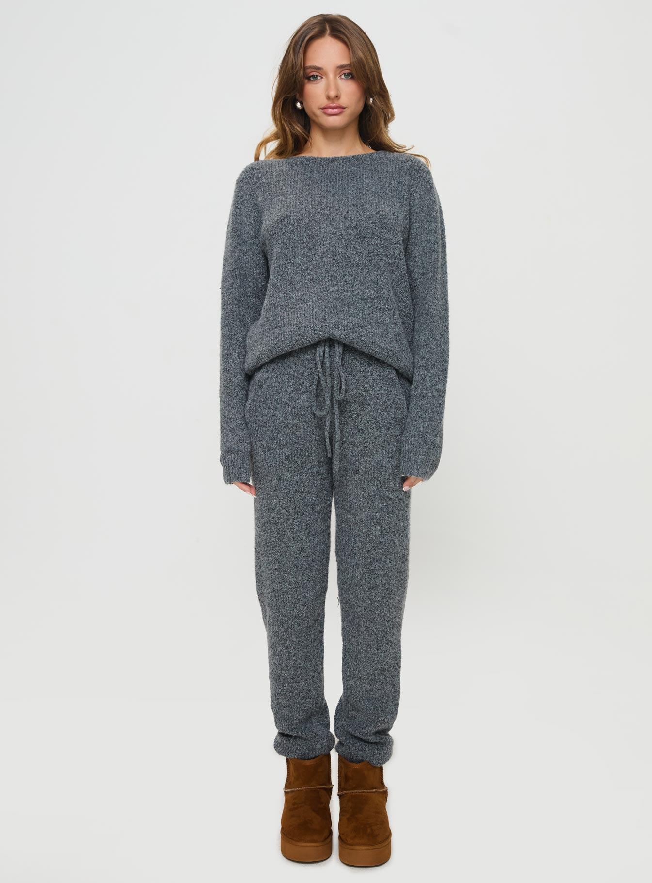 Abrams Rib Knit Crew Sweater Charcoal Marle Product Image