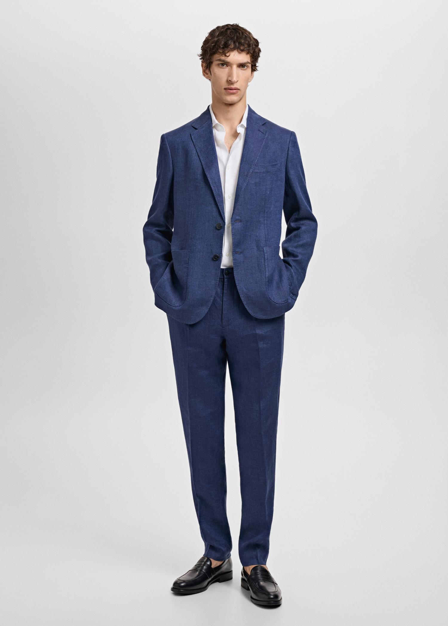 Salerno 100% Linen Slim Fit Suit Pants - Men | MANGO USA Product Image