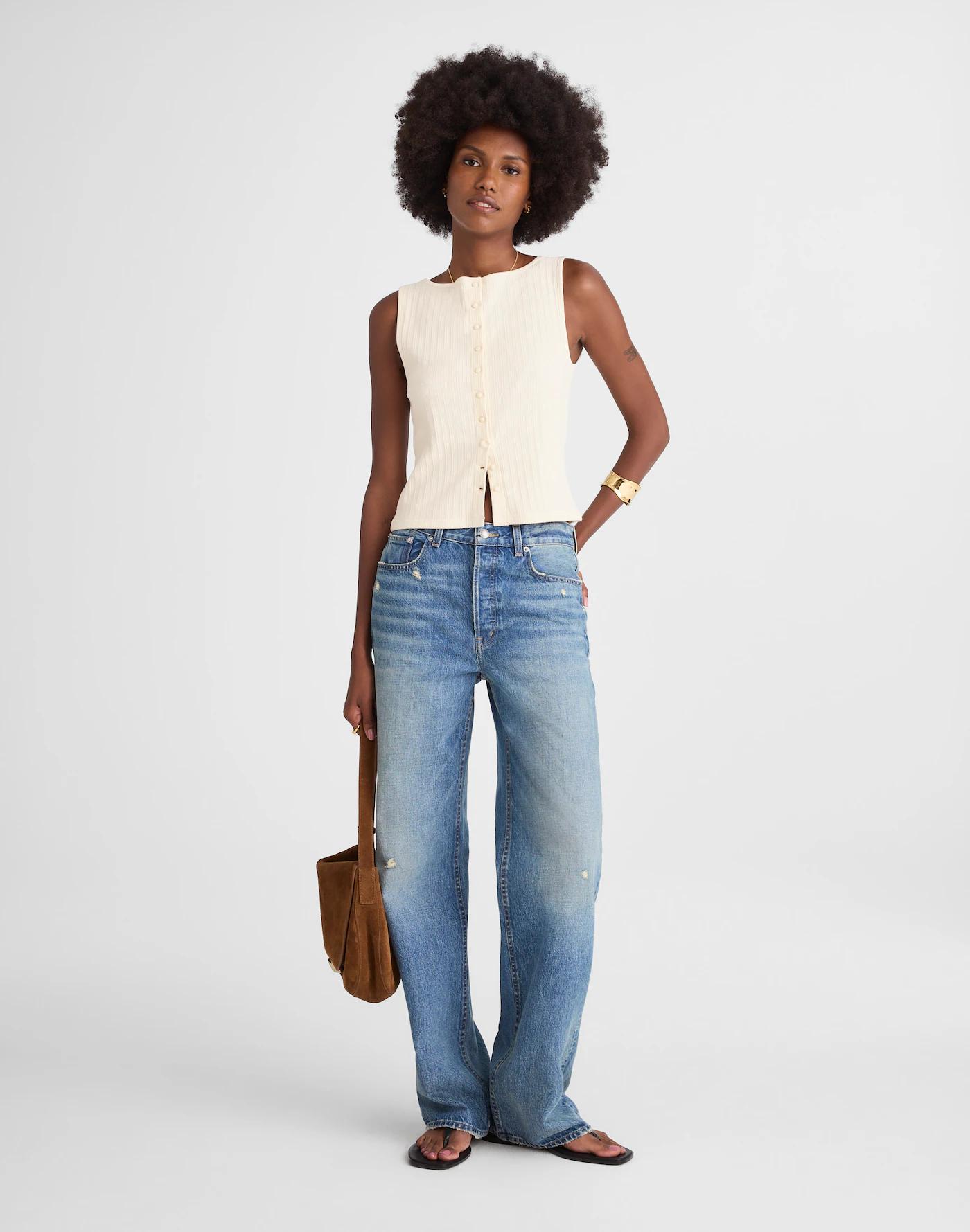 Ribbed Crewneck Vest Tank Product Image