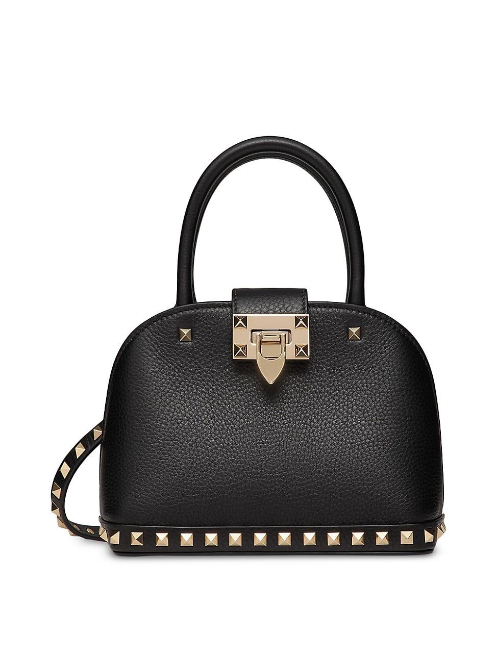 Womens Rockstud Small Handbag in Grainy Calfskin Product Image