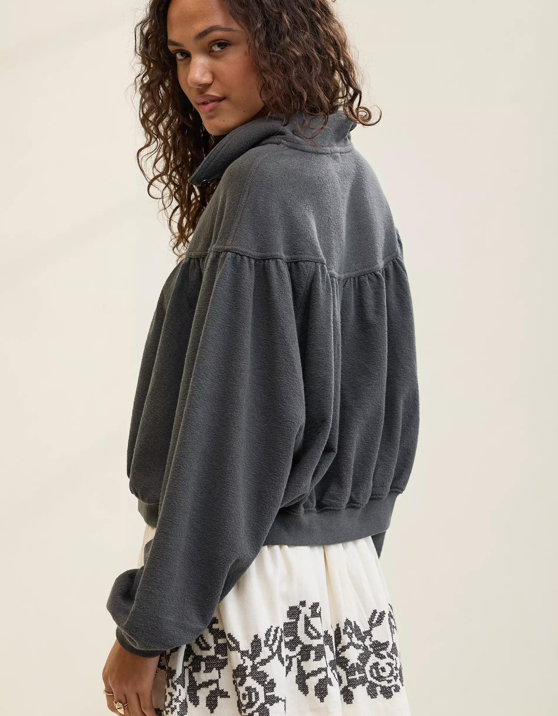 Aerie Soft Life Button Sweatshirt Product Image