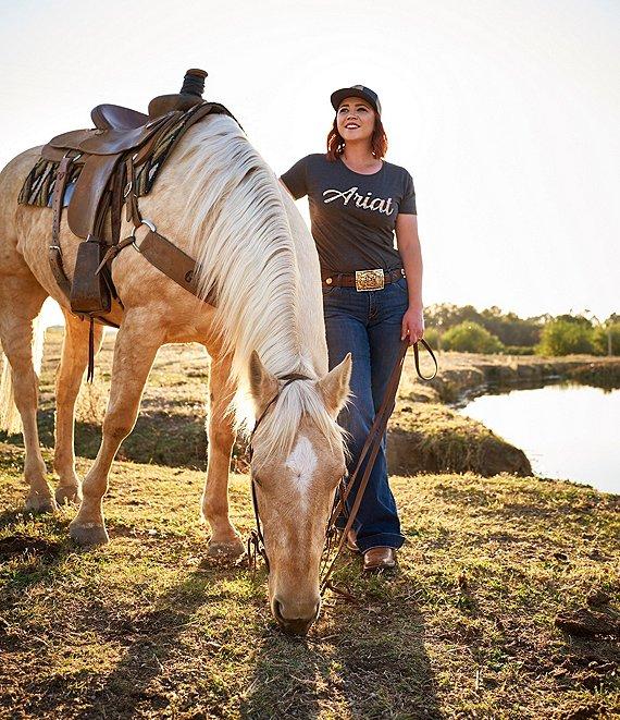 Ariat Kelsea Mid Rise 5-Pocket Stretch Wide Leg Jeans Product Image