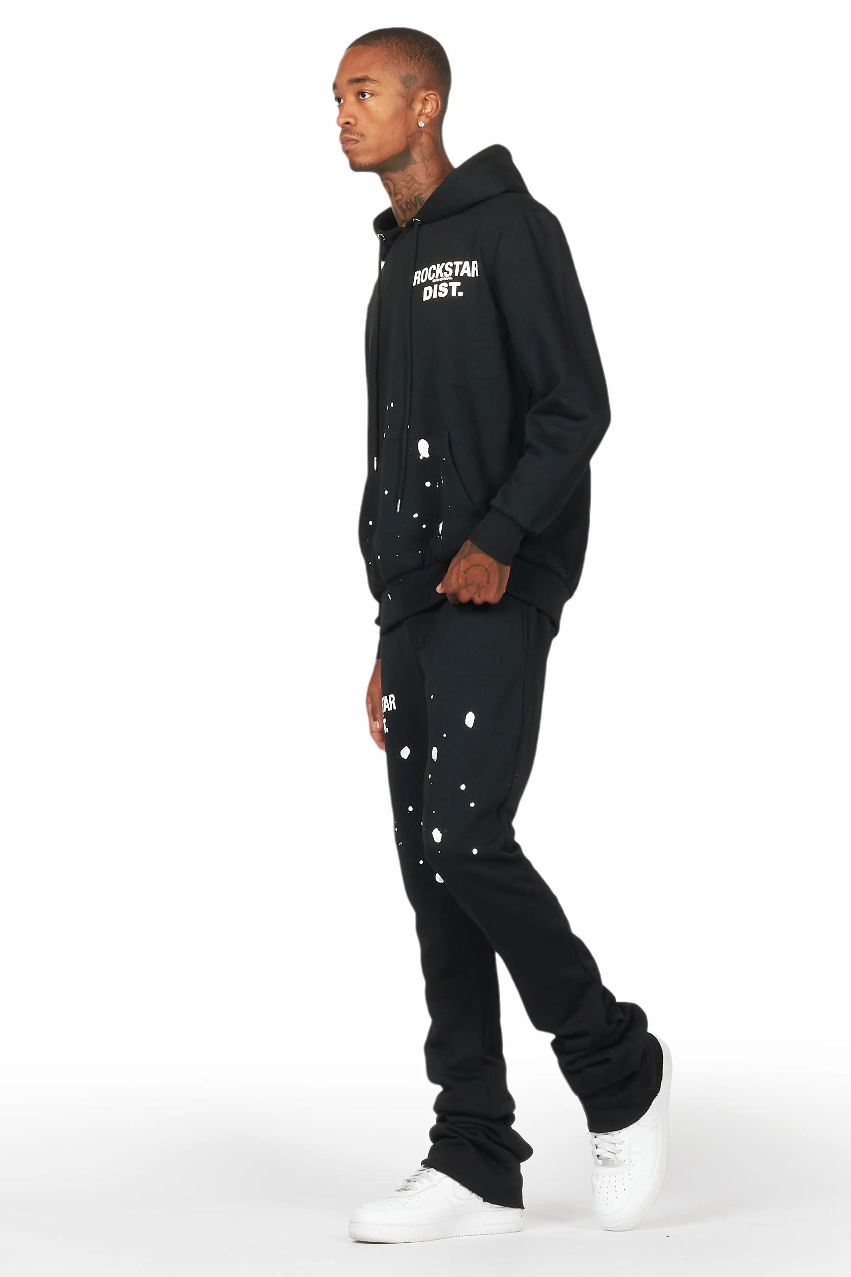 Raffer Black Hoodie/Super Stacked Flare Track Set Male Product Image