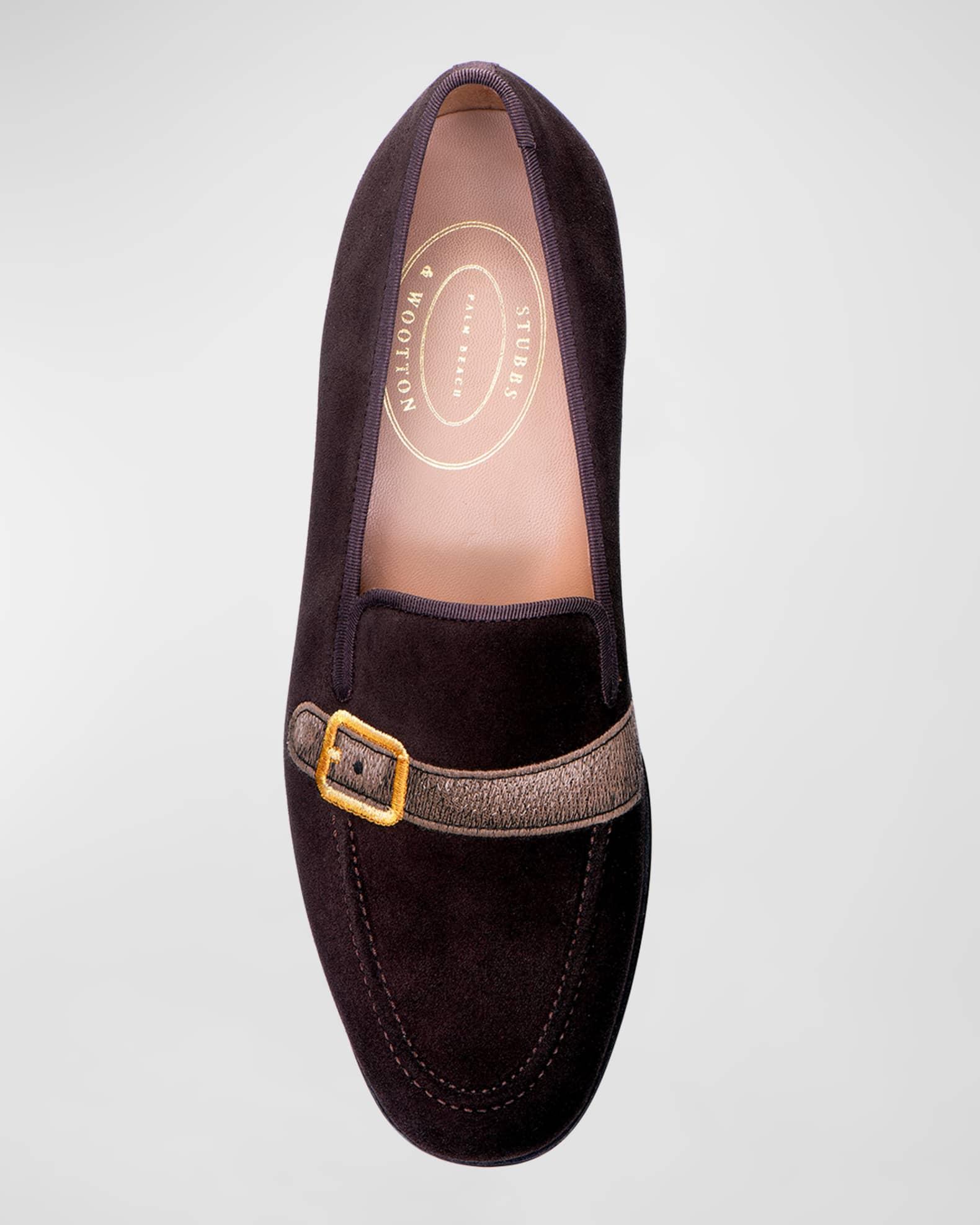 Men's Strapped Embroidered Strap Venetian Slippers Product Image