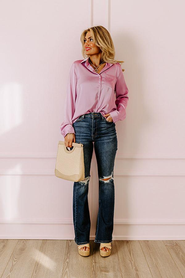 The Margot High Waist Distressed Flare in Dark Wash Product Image