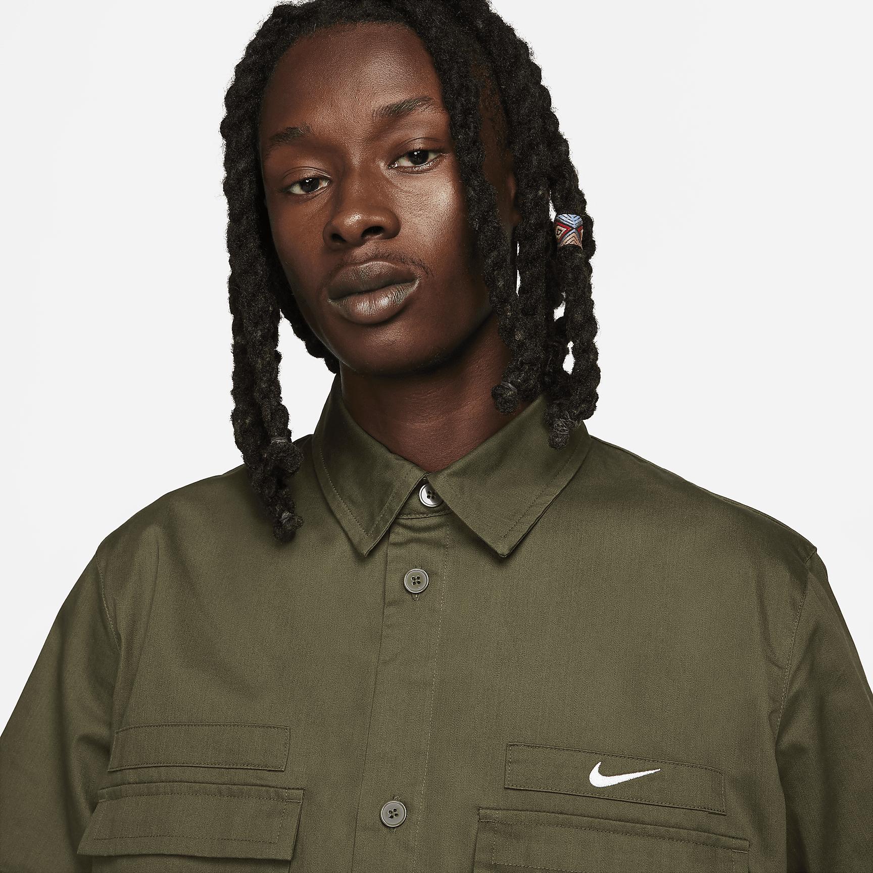 Nike Life Men's Woven Military Short-Sleeve Button-Down Shirt Product Image