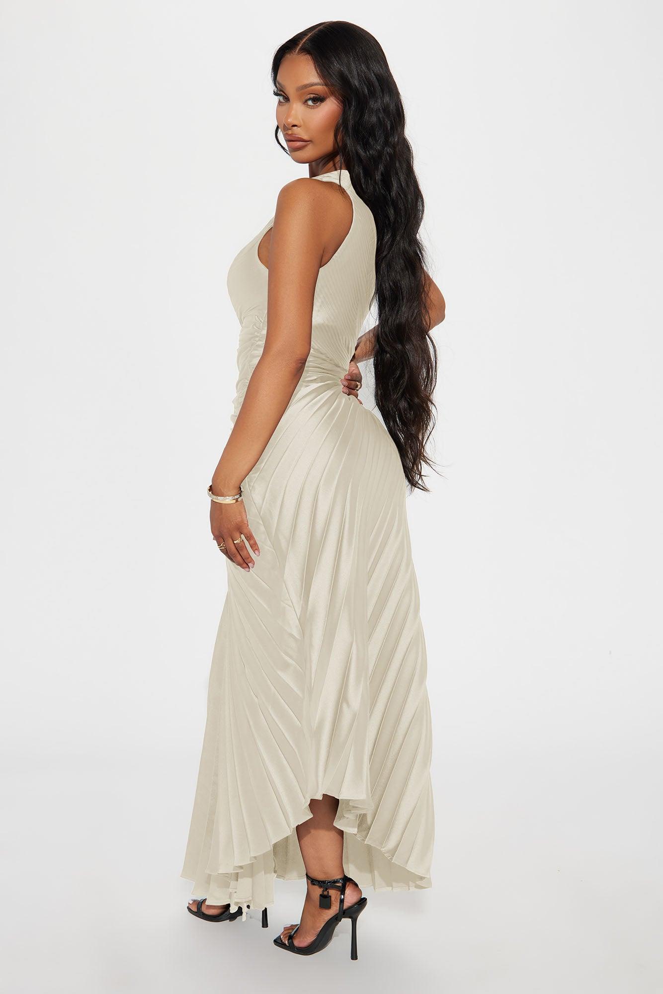 Belle Satin Maxi Dress - Ivory Female Product Image