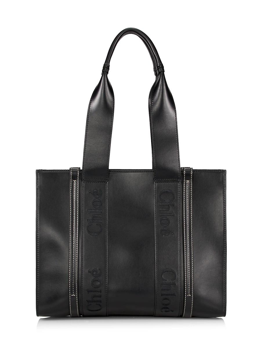 Woody Medium Tote Bag in Leather Product Image