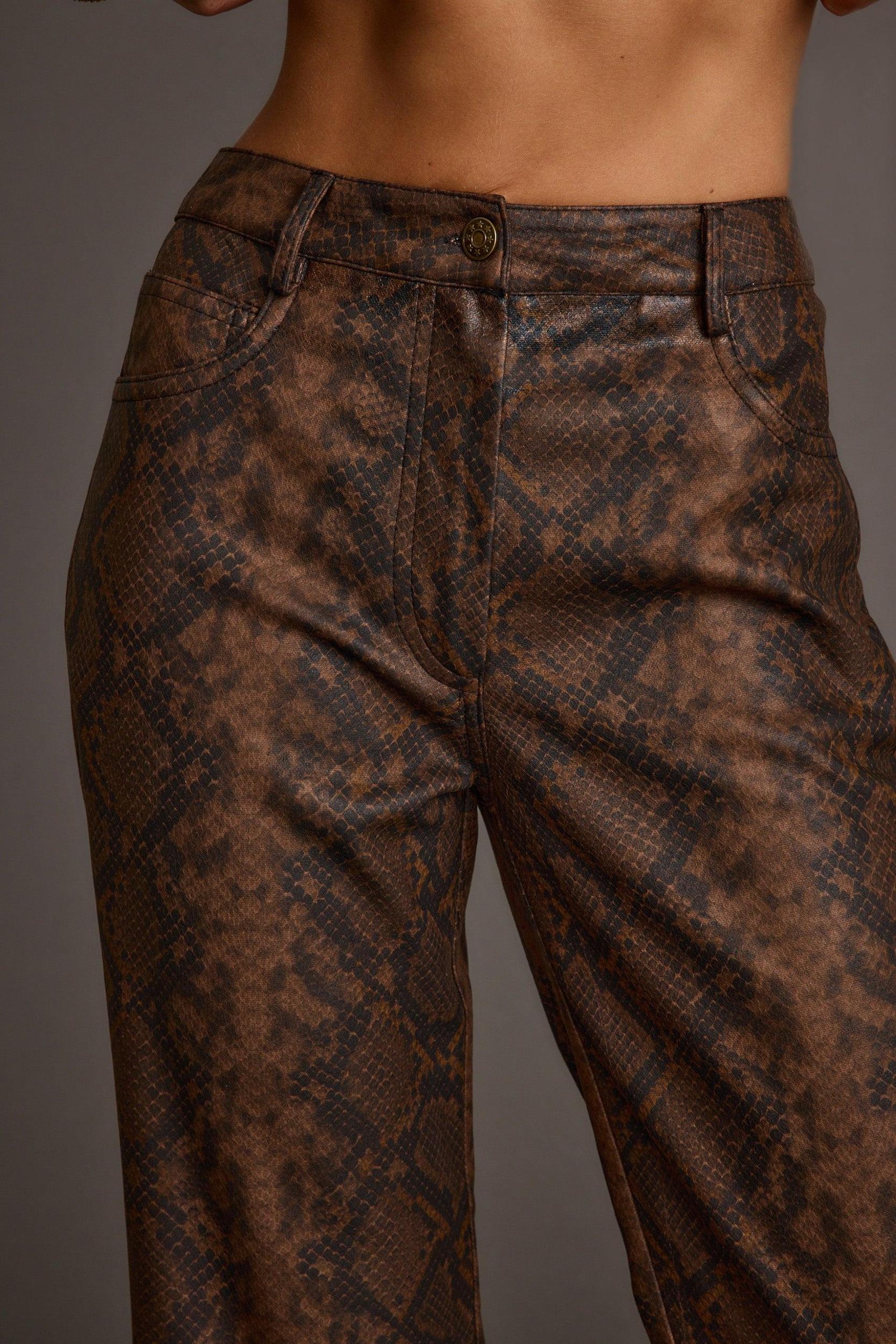 Viper Room Snake Print Vegan Leather Pants Product Image