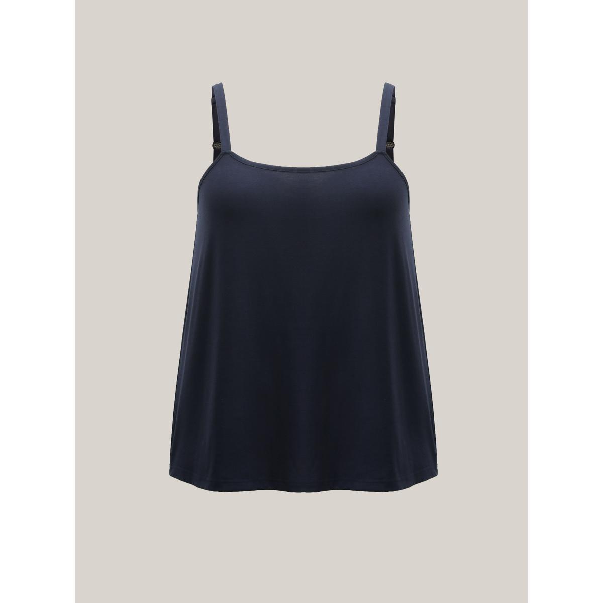 Plus Size Two-Piece Romantic Sheer Lace Lined T-Shirt Indigo Women Romantic See through Round Neck Elegant T-shirts BloomChic 30/6X Product Image