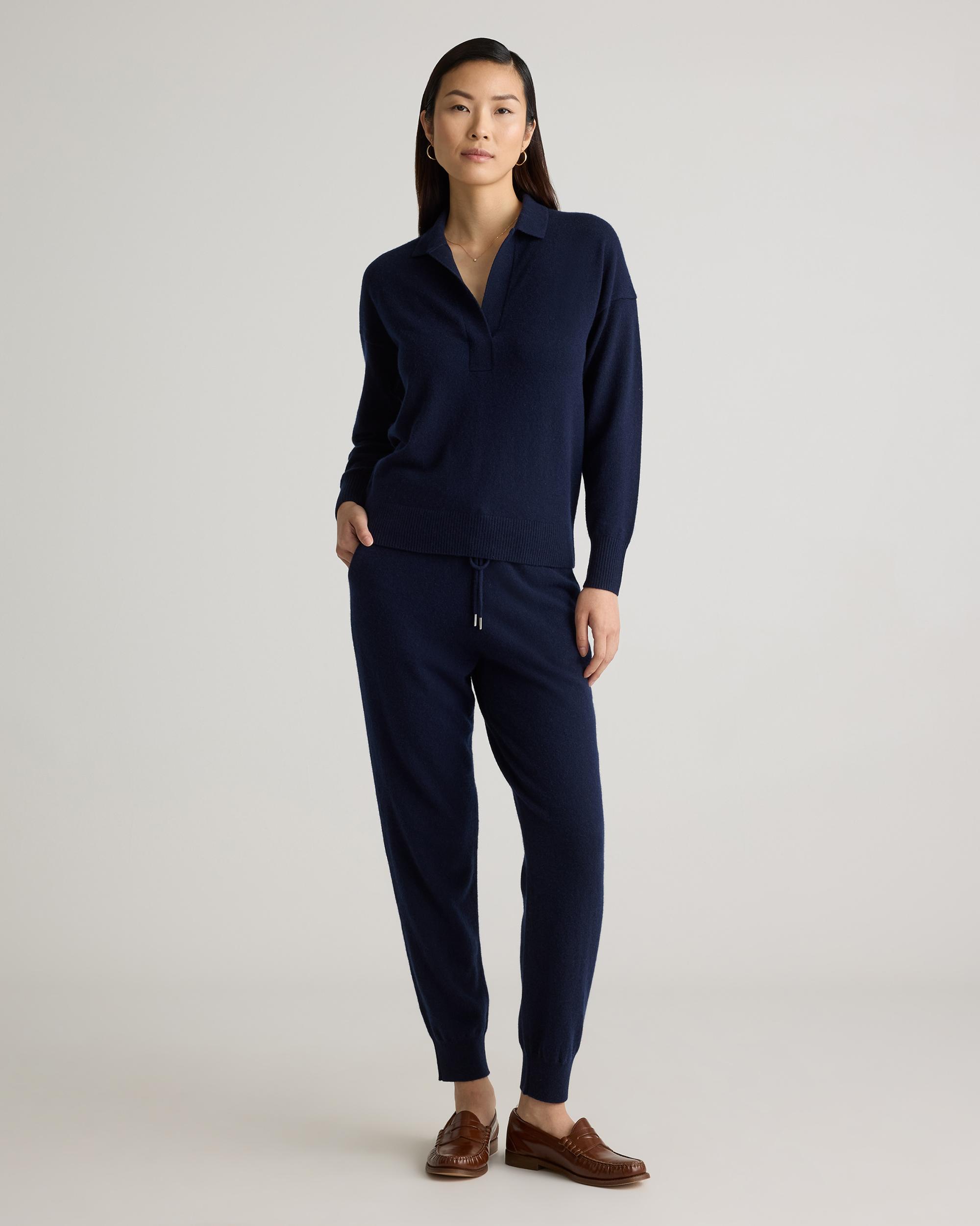 Quince | Women's Mongolian Cashmere Polo Sweater Size XL Product Image