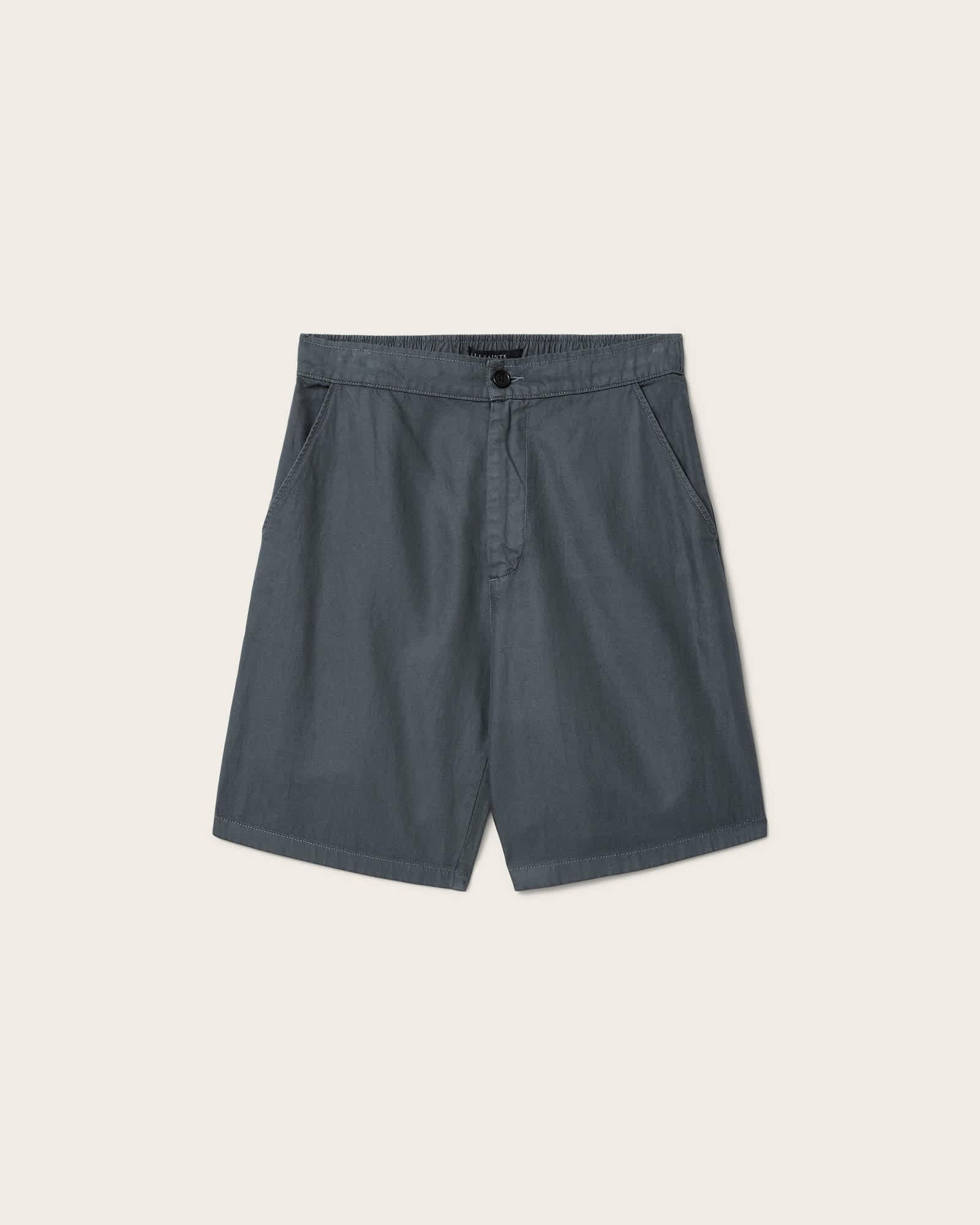 Corbett Relaxed Fit Linen Blend Shorts CANIS GREY | ALLSAINTS US Product Image