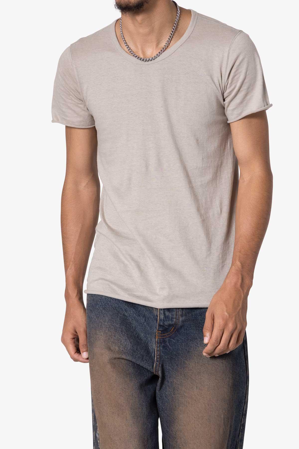 Sheer Knit Bias Cut Tee - Bone Product Image