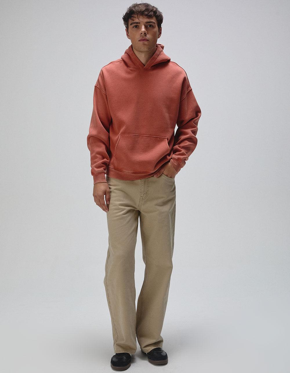 RSQ Mens Washed Oversized Hoodie - BLACK Product Image