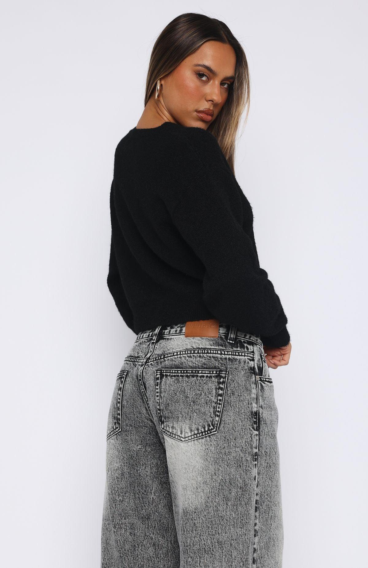 Warm Whispers Knit Cardigan Black Product Image