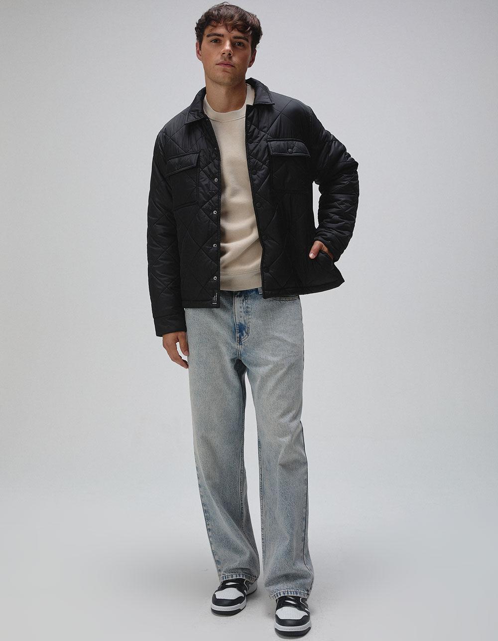 RSQ Mens Quilted Nylon Jacket - OLIVE Product Image