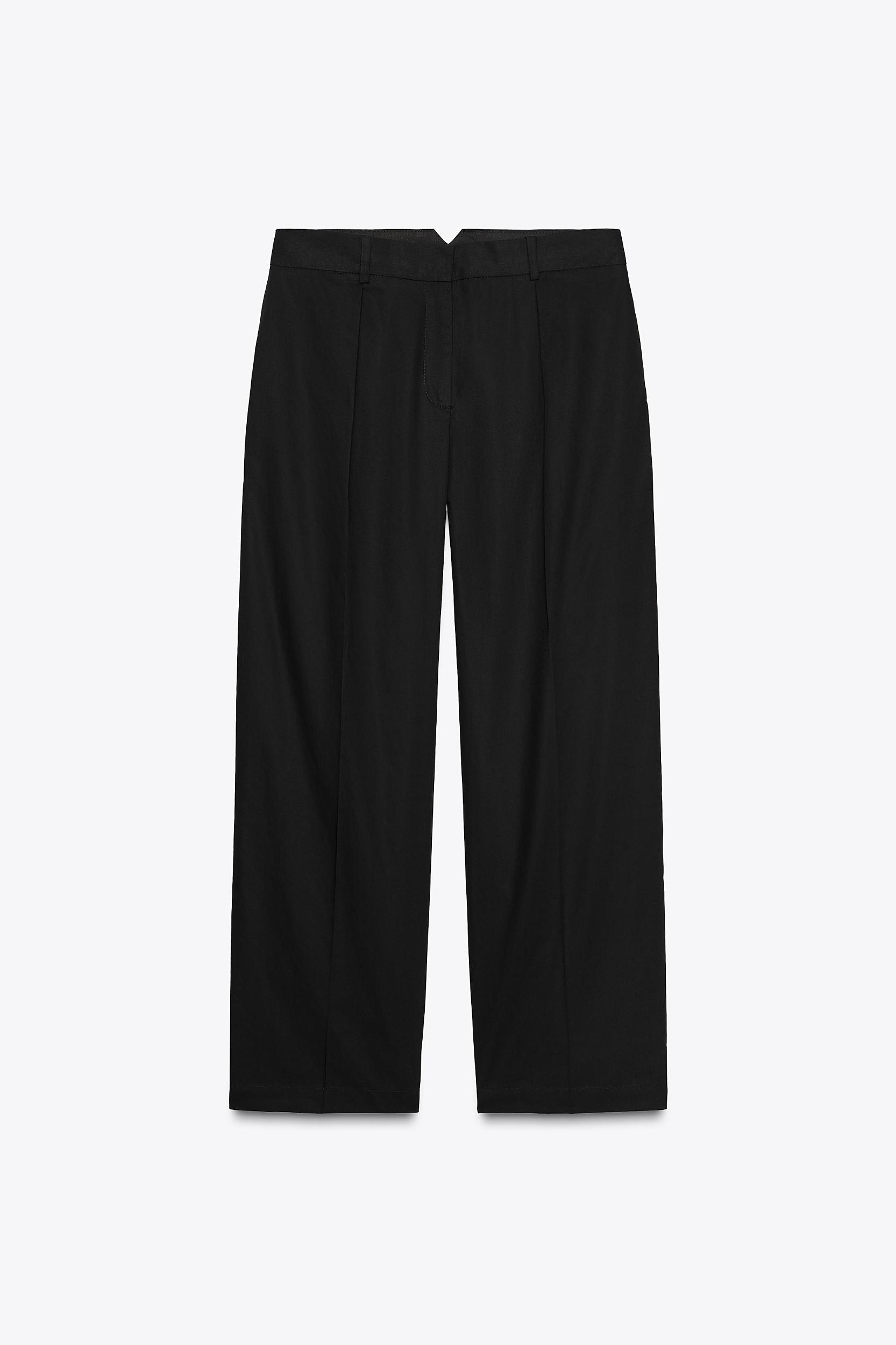 POPLIN PLEATED PANTS Product Image