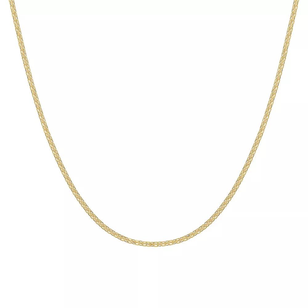 Jordan Blue 14k Gold 1.7 mm Bismark Chain Necklace, Womens Product Image