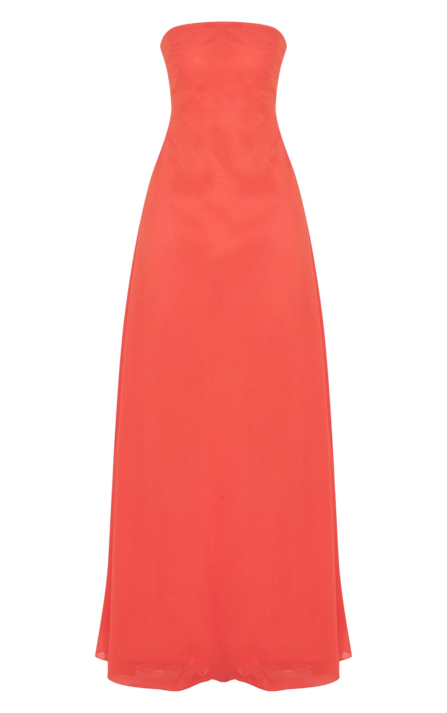 Rust Chiffon Bandeau Maxi Dress Product Image