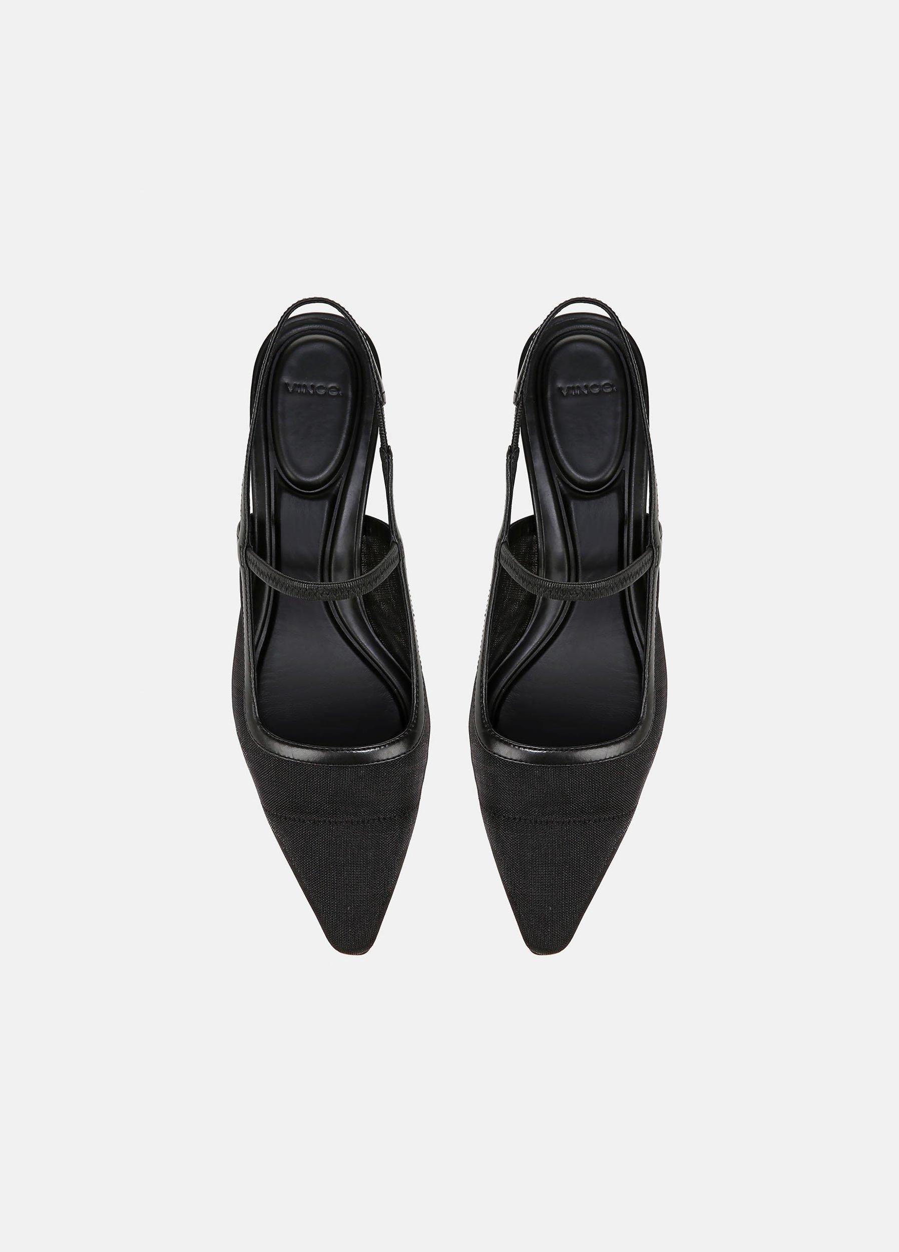 Venice Leather and Mesh Slingback Kitten Heel Product Image