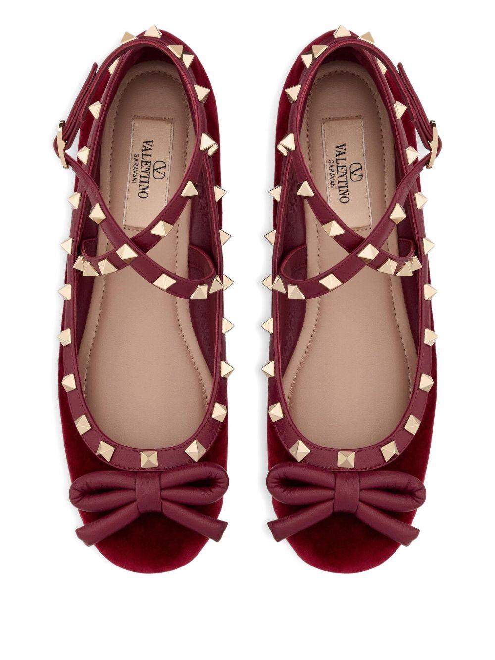 Rockstud velvet ballet flats Product Image