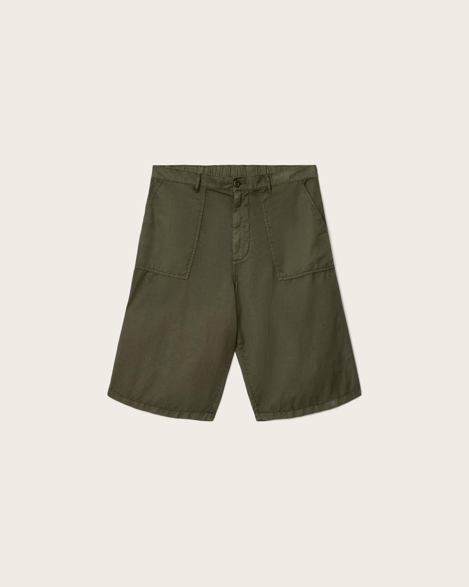 Echo Linen Blend Relaxed Fit Shorts MANGROVE GREEN | ALLSAINTS US Product Image