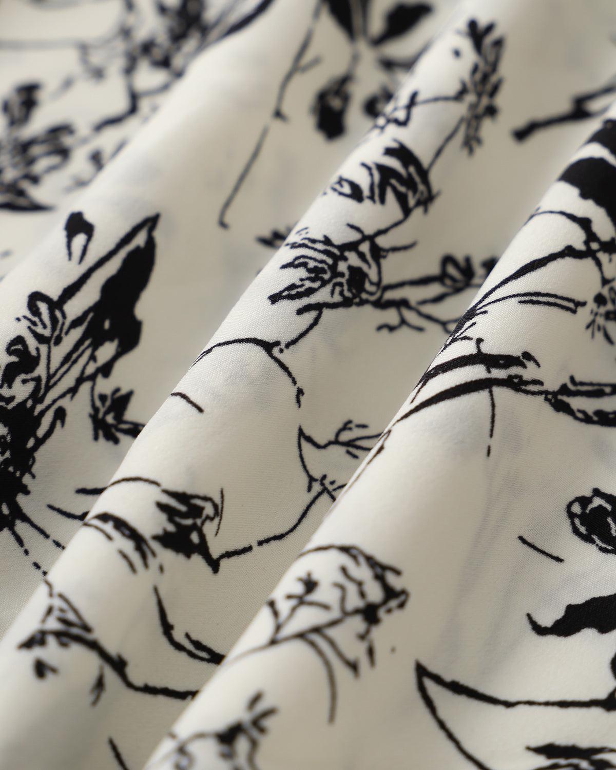 White Floral Ruched V Neck Mini Dress Product Image