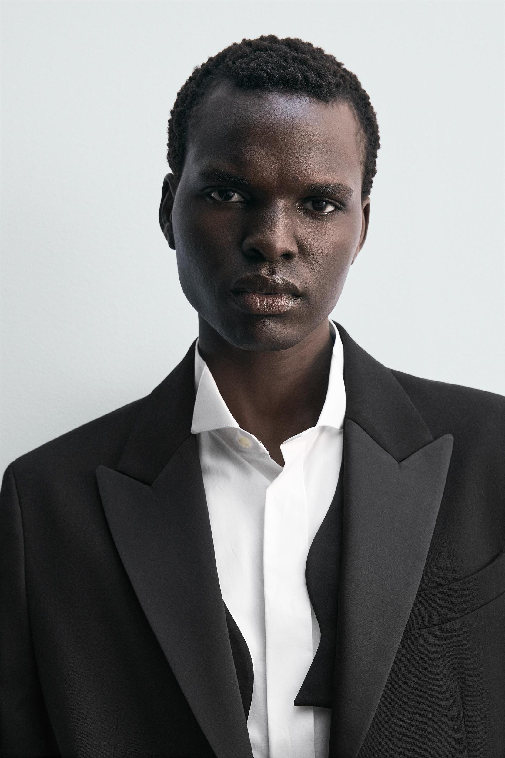 WOOL BLEND TUXEDO SUIT BLAZER Product Image