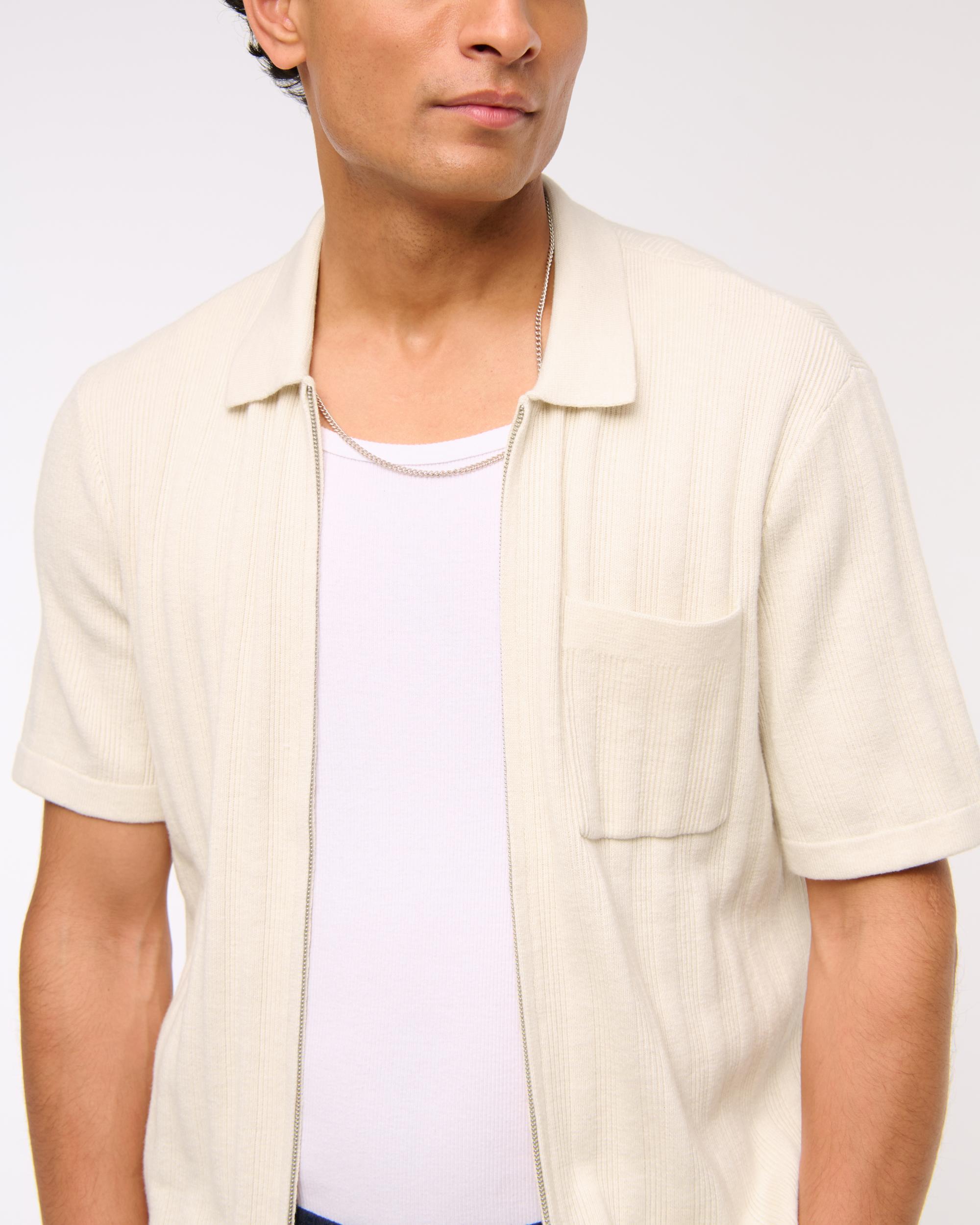 Full-Zip Sweater Polo Product Image