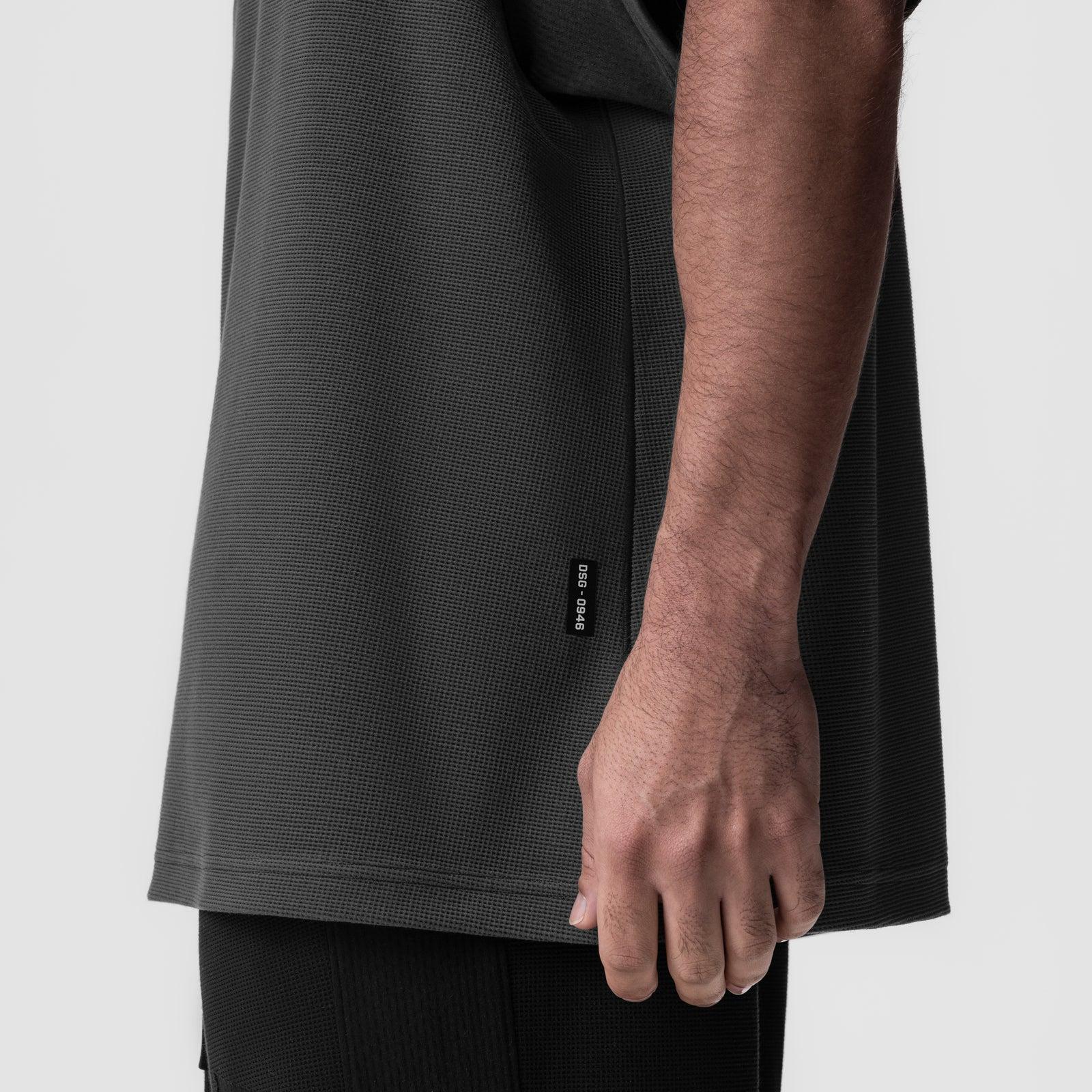 0946. Waffle Knit Oversized Tee - Space Grey Product Image