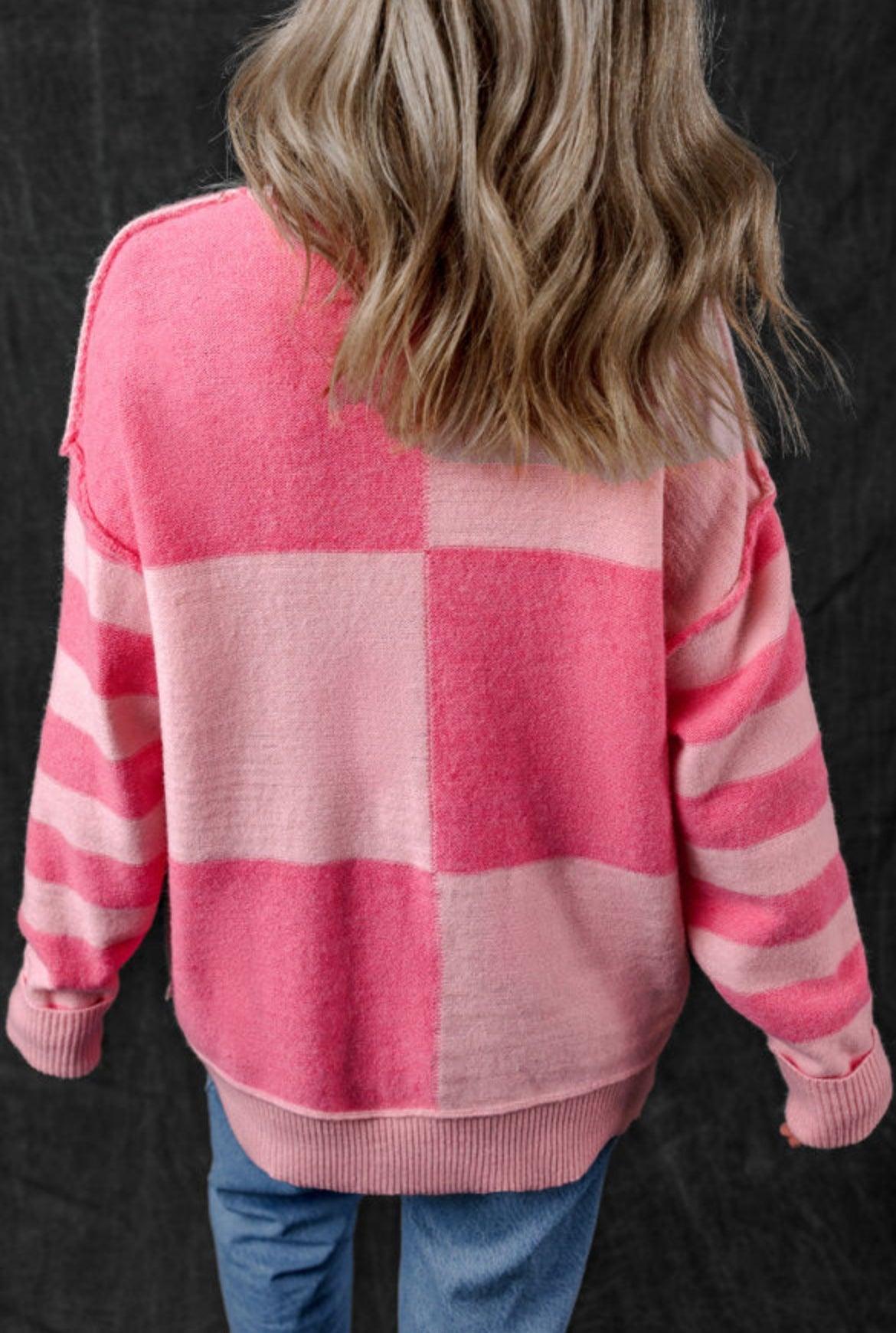 Pink Check Sweater Product Image