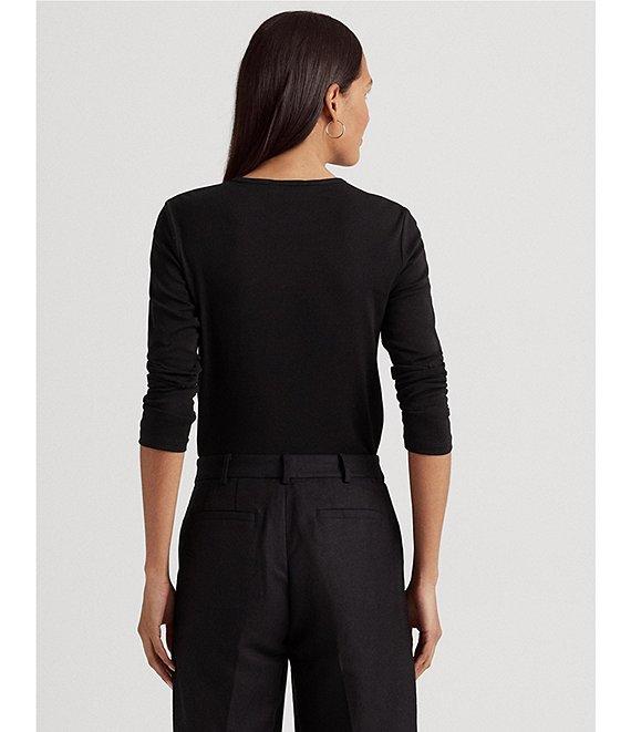 Lauren Ralph Lauren Long Sleeve Stretch Cotton T-Shirt Product Image