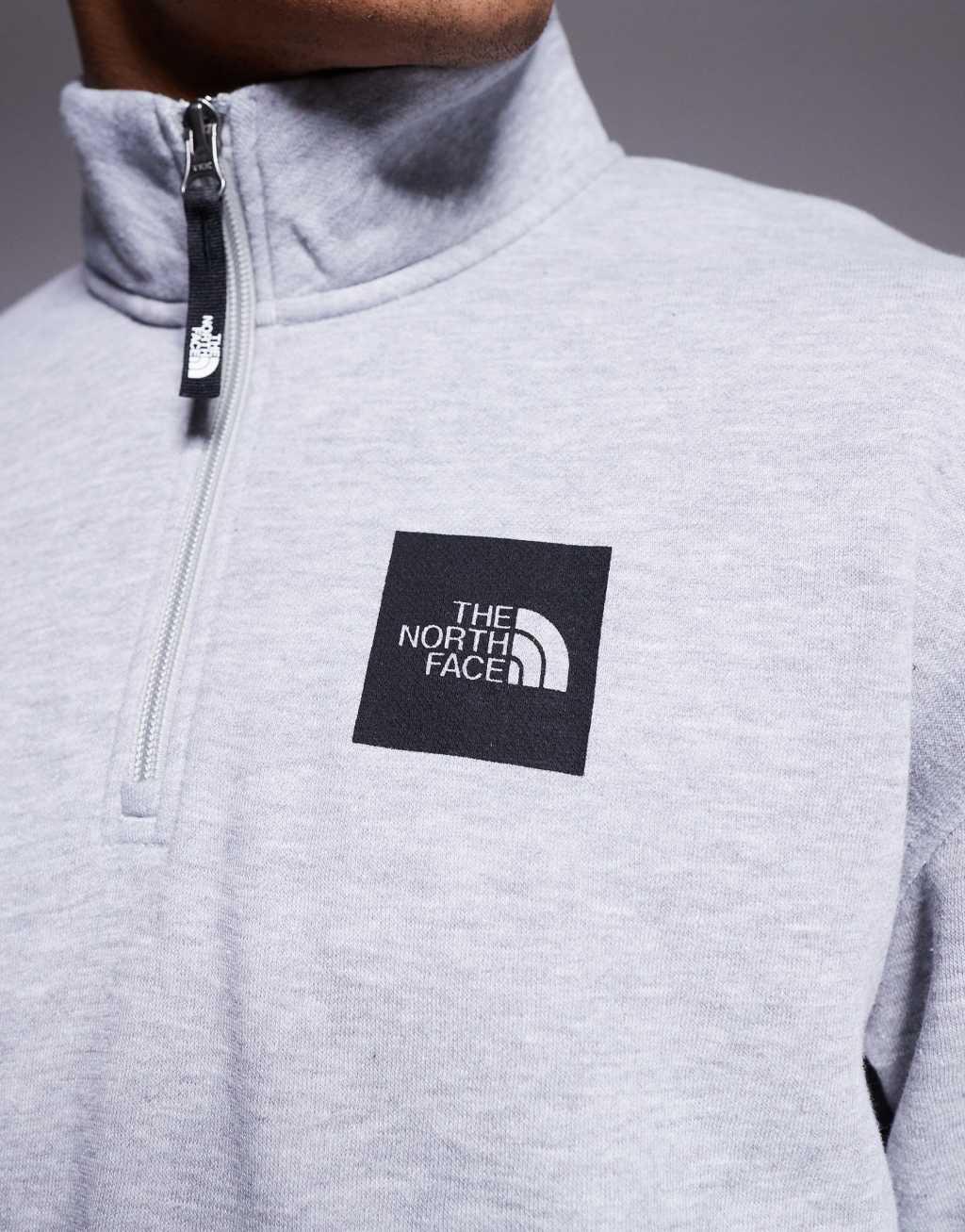 The North Face Box Half Dome Quarter Zip Sweatshirt in gray Product Image