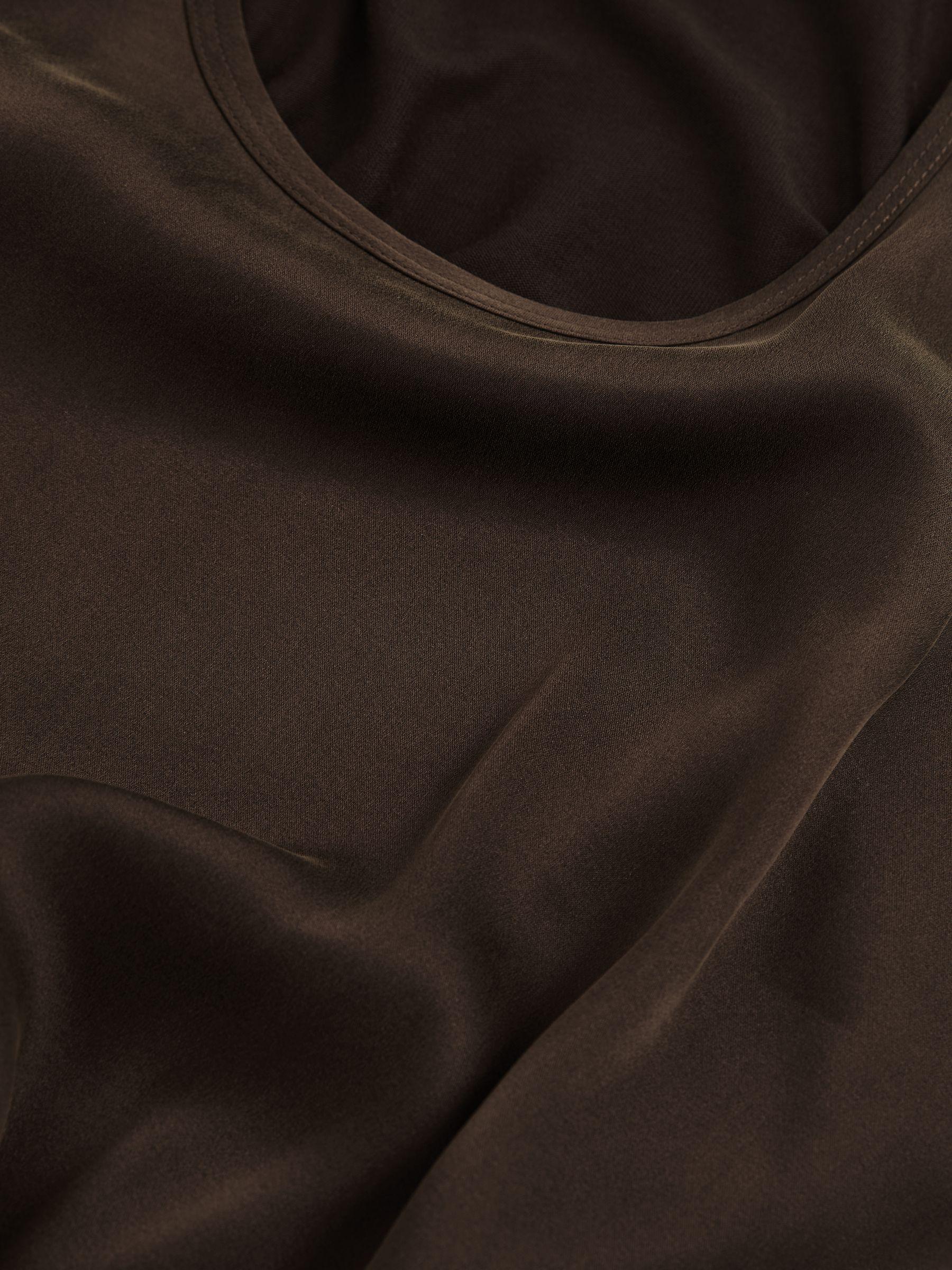 Silk Front Cami Top in Chocolate Product Image