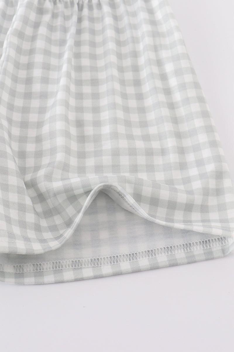 Blue apple french knot shorts set Product Image