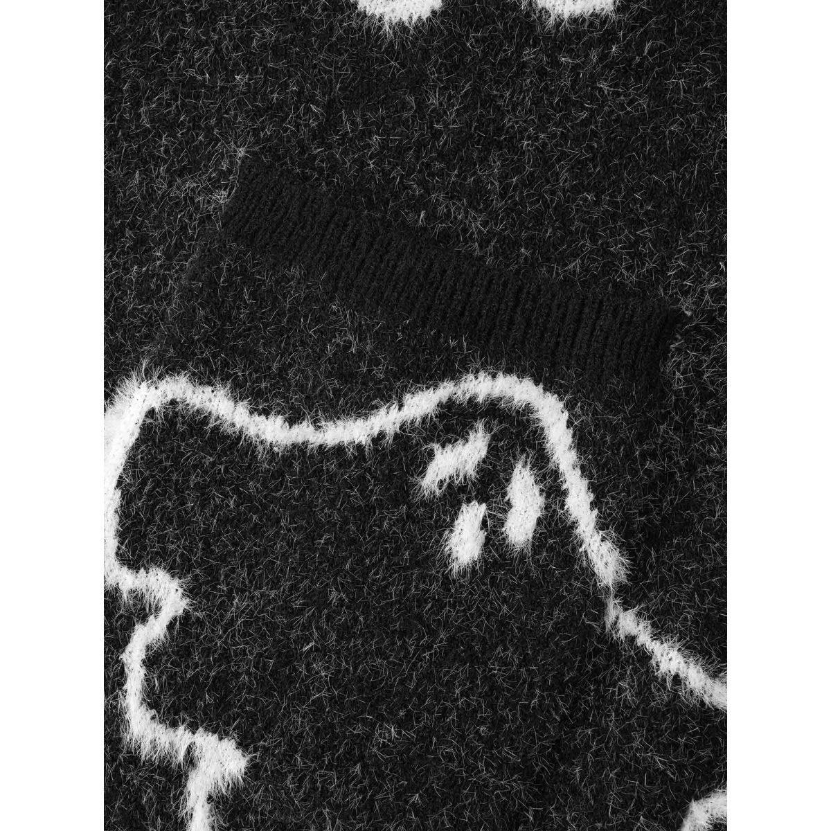 Plus Size Supersoft Essentials Ghost Mink-Hair Like Cardigan Black Women Casual Loose Long Sleeve Everyday Cardigans BloomChic 26/4X Product Image