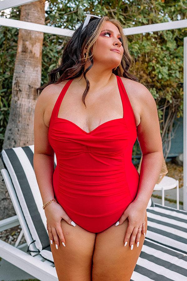 Beach Tower One Piece Swimsuit in Red Curves Product Image