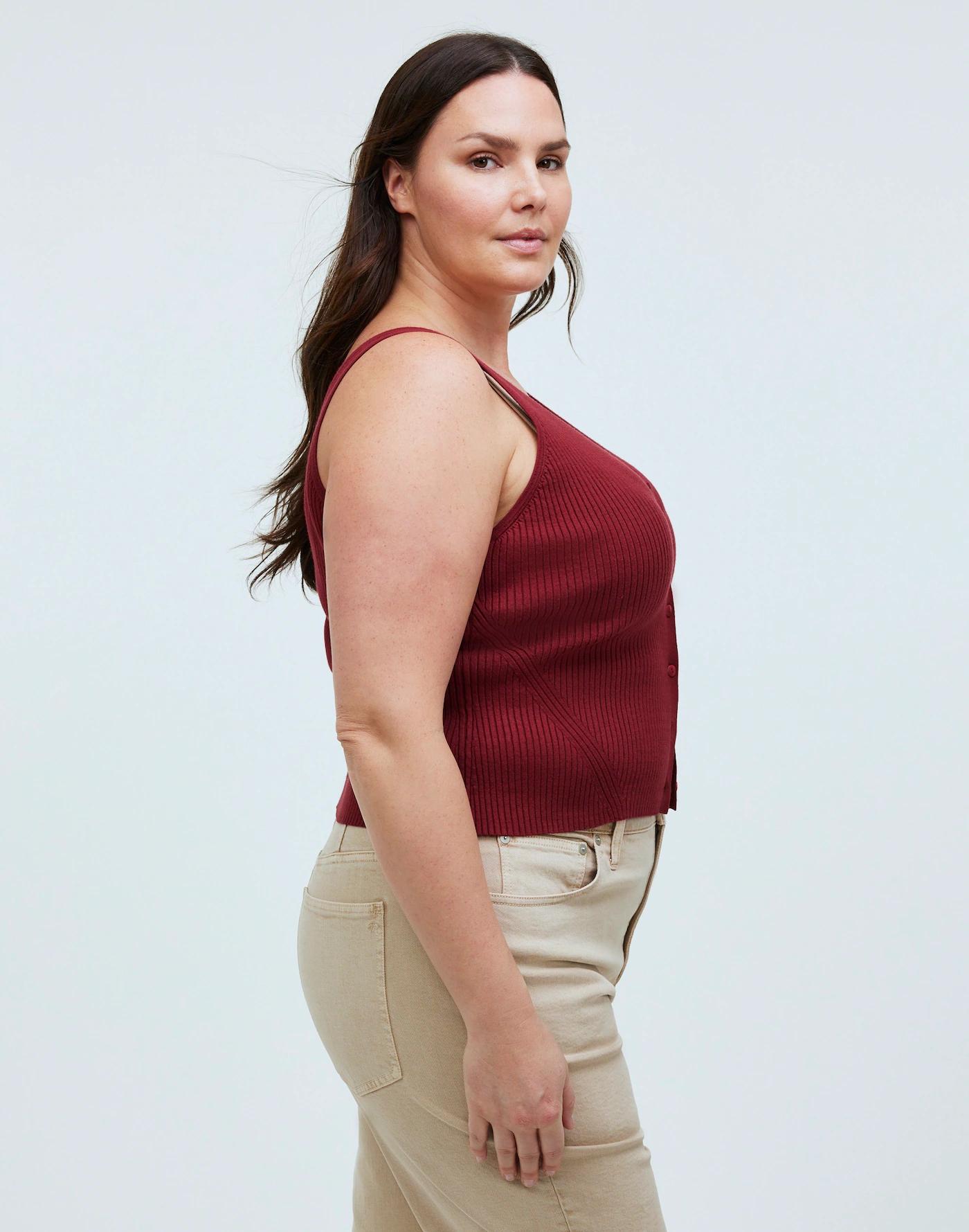 The Signature Knit Button-Front Sweater Tank Product Image