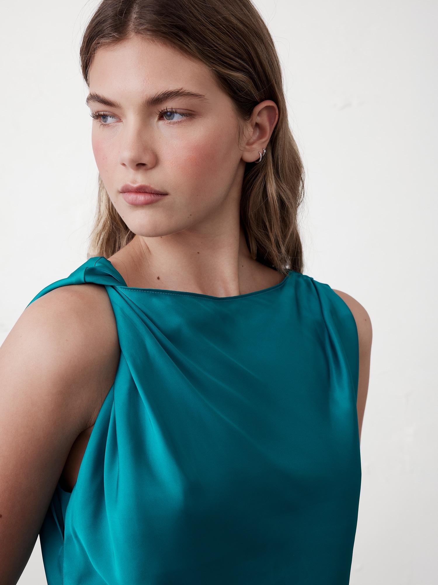 Ruched-Shoulder Top Product Image