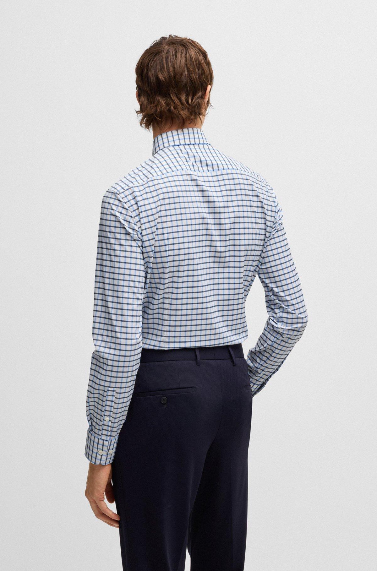 Slim-fit shirt in checked performance-stretch material Product Image