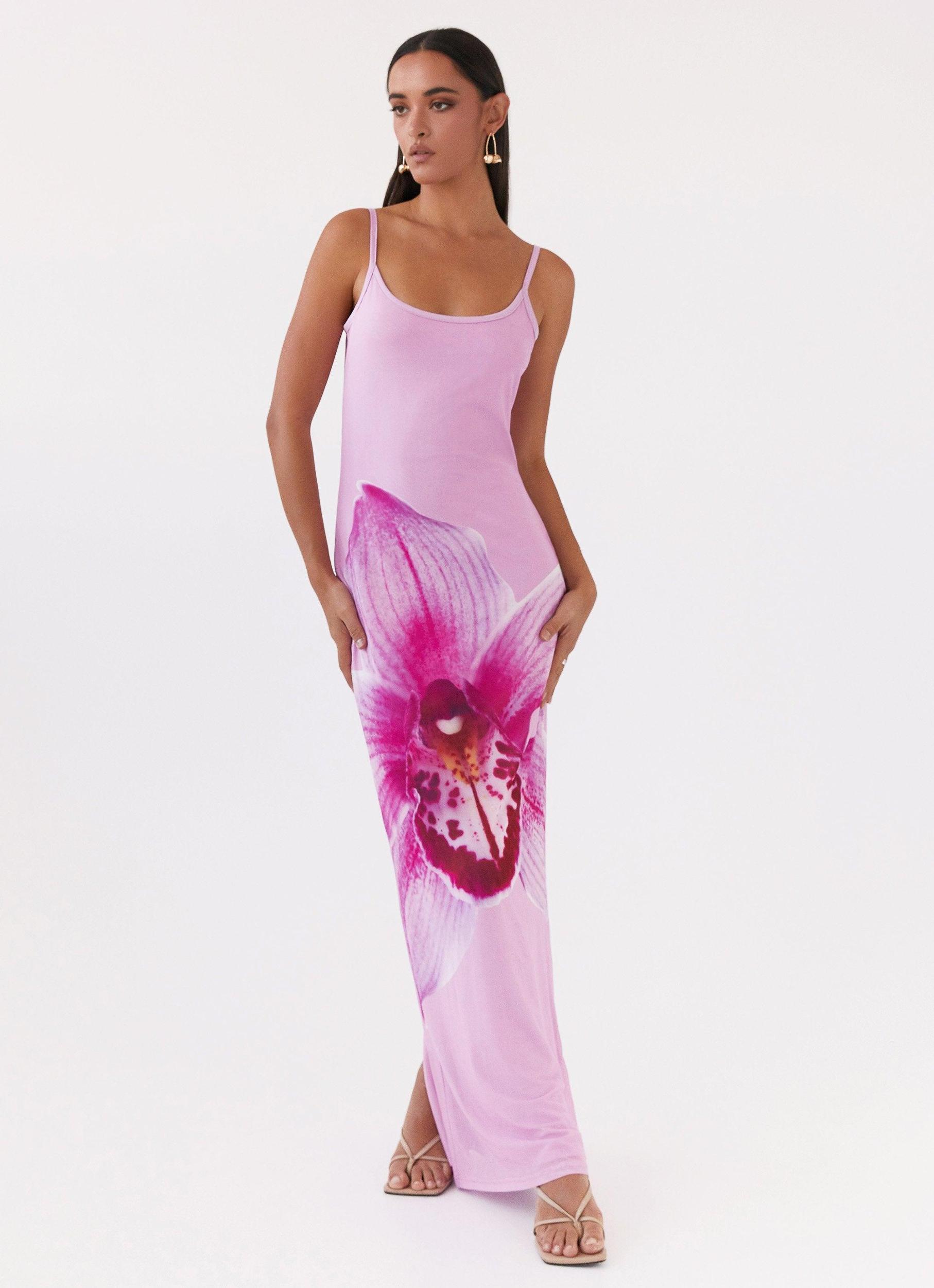 Bad News Mesh Maxi Dress - Pink Magnolia Product Image